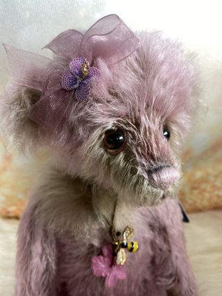 Clematis Charlie Bears Gorgeous,  Mohair Isabelle Lee Bear 11 Inches.