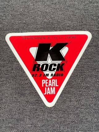 Pearl Jam 1998 Msg York Yield Tour 92.  3 K - Rock Promo Sticker Nyc Garden