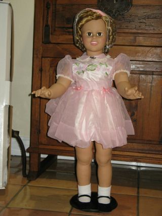 Patti Playpal Shirley Temple Toddler Size Doll With Stand 34 Inches Danbury