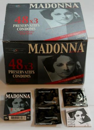 Madonna - Nudes 1979 Condom Display Box & 1 Pack Of Condoms - Standee - Fair