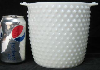 Vintage White Milk Glass Hobnail Cookie Jar,  Ice Bucket,  Utensil Holder - No Lid