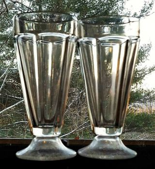 Vintage Libbey Old Fashion Soda Fountain Ice Cream Sundae Glasses Set Of 4