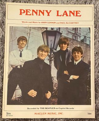 The Beatles Usa 1967 Sheet Music Penny Lane