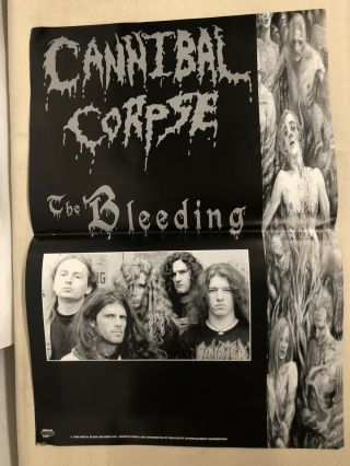 Cannibal Corpse The Bleeding Vintage 1990s Store Promo Poster