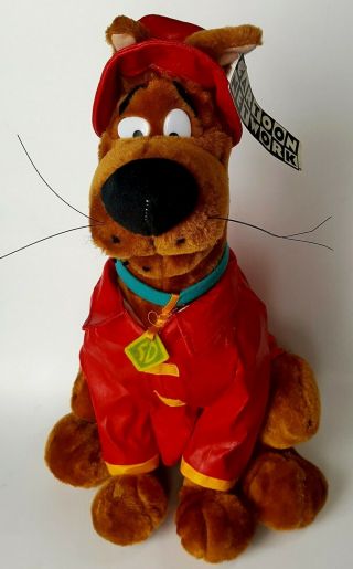 Scooby Doo Plush Fireman Coat & Hat Cartoon Network Hanna Barbera Stuffed Animal