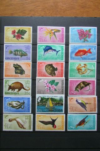 Xl5104: Grenada Complete Qeii Stamp Set To $5 (1968) : Sg306 - 321
