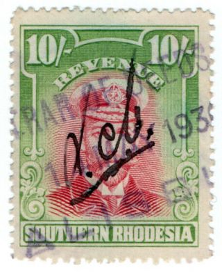 (i.  B) Southern Rhodesia Revenue : Duty Stamp 10/ -