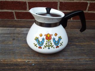 Corning Ware 6 Cup Country Festival Friendship Blue Birds Tea Kettle,  P - 104