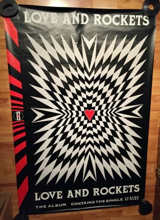 2 Love And Rockets Posters Motorcycle S/t 1989 Subway Size Rolled Promotional
