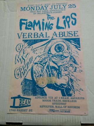 Flaming Lips Verbal Abuse I Beam San Francisco 1988 Flyer