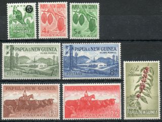 Papua Guinea 1958 Qeii Set Of 8 To 5 Shillings Lmm