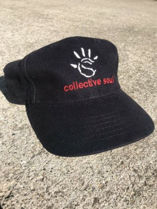 Collective Soul Band Palm Logo Vintage Black Dad Hat