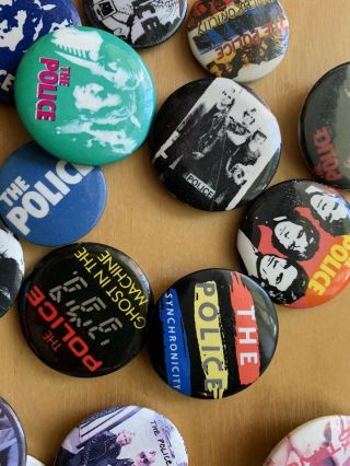 Sting / The Police 40 Buttons,  Bumper Stickers,  Postcards And Poster.