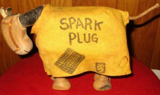 1920 Schoenhut Advertising A.  C.  Spark Plug Horse Jointed Doll Felt Blanket