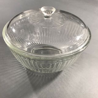 Pyrex 7403 - S Ribbed Clear Glass Round Mixing Bowl Baking Dish 10 Cup 2.  5 L Euc