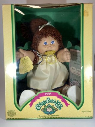 1985 Jane Fairlie Cabbage Patch Kids Doll With Adoption Paperwork Inside Blue