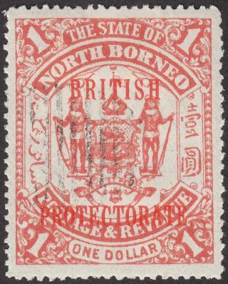 North Borneo 1904 Kevii British Protectorate Red Overprint $1 Sg141 Cat £65