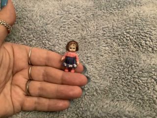 Miniature Handmade Mini 1/2 1/24 Half Scale Little Girl Child Dollhouse Doll