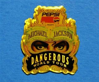 Michael Jackson - Pepsi Cola - Dangerous World Tour - Vintage Lapel Pin