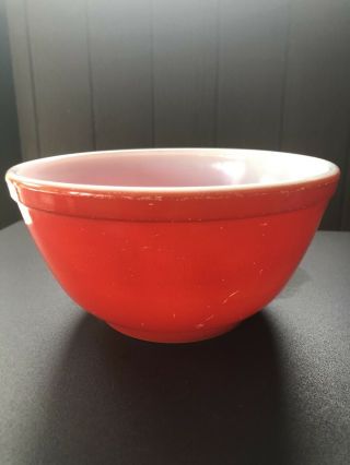 Vintage Pyrex Primary Red Mixing Bowl 402 1 1/2 Quart Glassware
