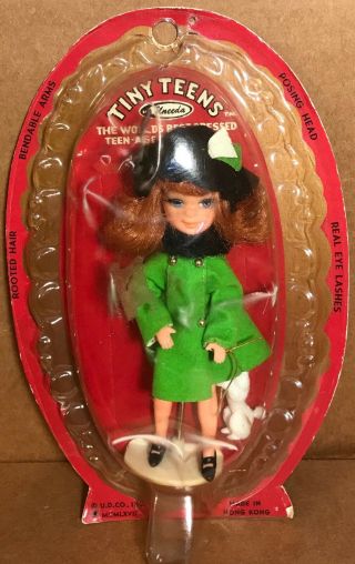 Uneeda Tiny Teen Mini Doll 5 " Winter Time 1967 Mip Topper Dawn Dolly Darling