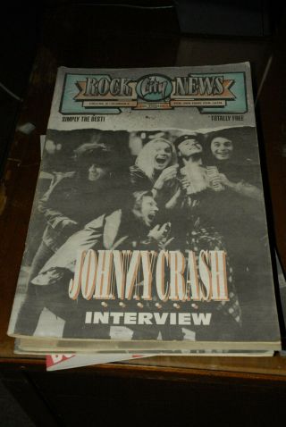 Rock City News 1990 Johnny Crash Interview Feb Hollywood Glam Metal Scene Rare