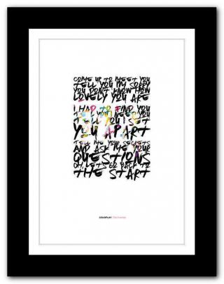 ❤ Coldplay The Scientist ❤ Song Lyrics Poster Art Edition Typography Print 18