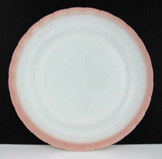 Vintage Macbeth Evans Cremax Pink & Milk Glass Cake Plate Platter Circa 1930 