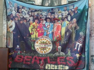 2009 The Beatles Throw Blanket / Tapestry - Sgt Peppers Lonely Hearts Club Band