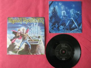 Iron Maiden 1985 Run To The Hills Live 7 " Vinyl & Signed Christmas Card