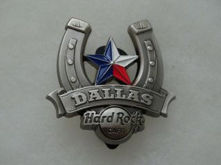 Hard Rock Cafe Pin Dallas 3d Horseshoe W/ Red White Blue Texas Star Pin 97403