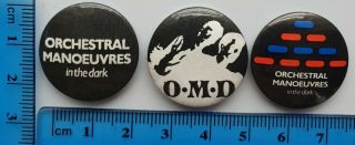OMD VINTAGE BUTTON BADGES WAVE SYNTHPOP ELECTRONIC DANCE PIN 2
