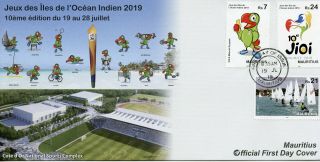 Mauritius 2019 Fdc Indian Ocean Island Games 3v Set Cover Sailing Sports Stamps