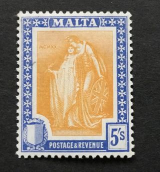 Malta George V 1922 Orange Yellow & U’marine M/mint Sg 87.  (cat £22)