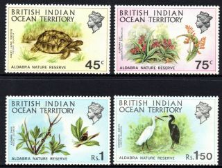 British Indian Ocean Territory 1971 Aldabra Nature Reserve Set Of 4 Muh