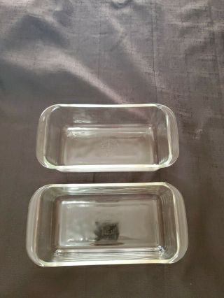 2 Vintage Pyrex Bread Loaf Pan Clear Ovenware 213 - 8 1/2 " By 4 1/2 " By 2 1/2 "