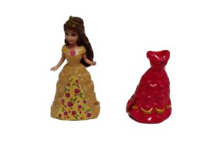 Disney Princess Belle Doll Magiclip Polly Pocket Clip With 2 Dresses