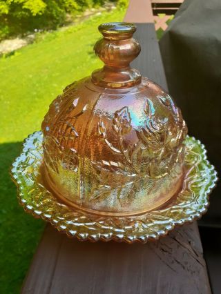 Imperial Glass Marigold Domed Covered Cheese Butter Dish Great Colors