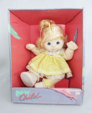 Mattel My Child Blue Eyes Blonde Hair 2174 Girl Doll - Never Removed From Box
