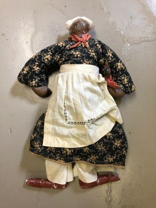 Black Americana Rag Doll Handmade Rare Antique James Cramer Primitive Folk Art
