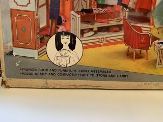 RARE Vintage 1962 Barbie Fashion Shop Mattel Cardboard Doll Furniture IOB 2