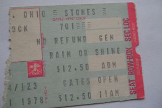 Rolling Stones_1978_concert Ticket Stub_cleveland_ex,