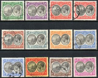 1923 Dominica Sg 71/82 Short Set Of 12 Values Mounted Mint/fine