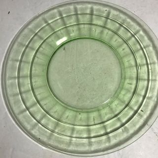 Anchor Hocking Block Optic Green Luncheon Plates - - - - SET of 2 Depression Glass 2