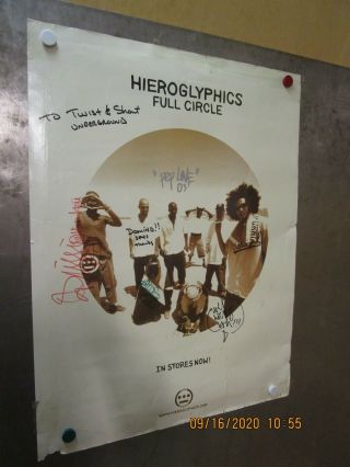 Hieroglyphics Full Circle 2003 Promo Poster Signed By Del Domino A,  And Others