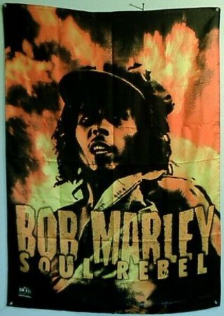 Rare 2003 Bob Marley Soul Rebel Cloth Textile Poster Flag Banner 30 " X 40 "
