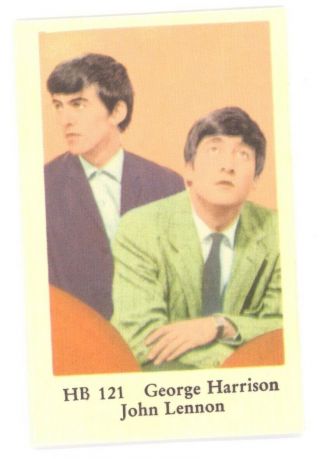 George Harrison John Lennon Beatles 1965 Swedish Pop Rock Music Stars Card 121