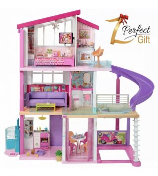 Barbie 360 Play Dreamhouse Doll House Playset With 70,  Toys Accessories Nib