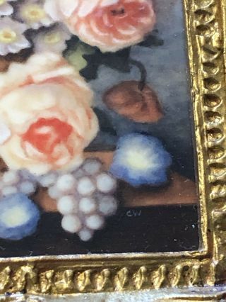 Vintage 1986 Dollhouse Miniature Artist Signed Painting By Christopher Whitford 2