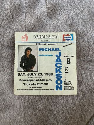 Michael Jackson Concert Ticket Wembley Stadium Bad Tour 1988